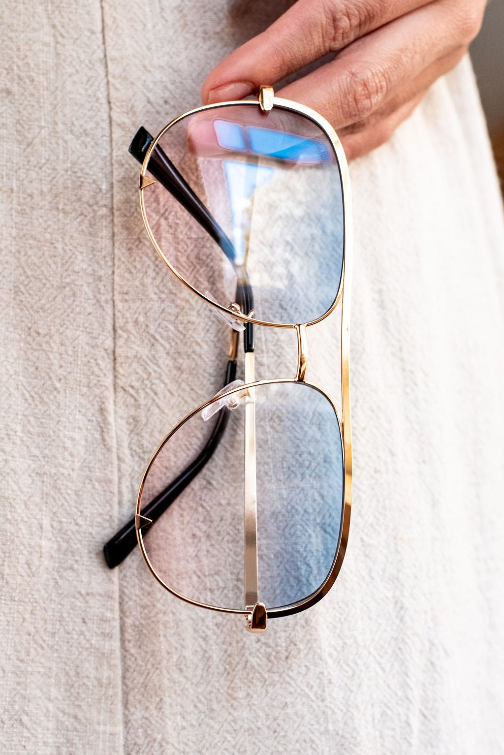 Ready to Ship | The Alex Gold/ Pink Blue - High Quality Unisex Aviator Sunglasses