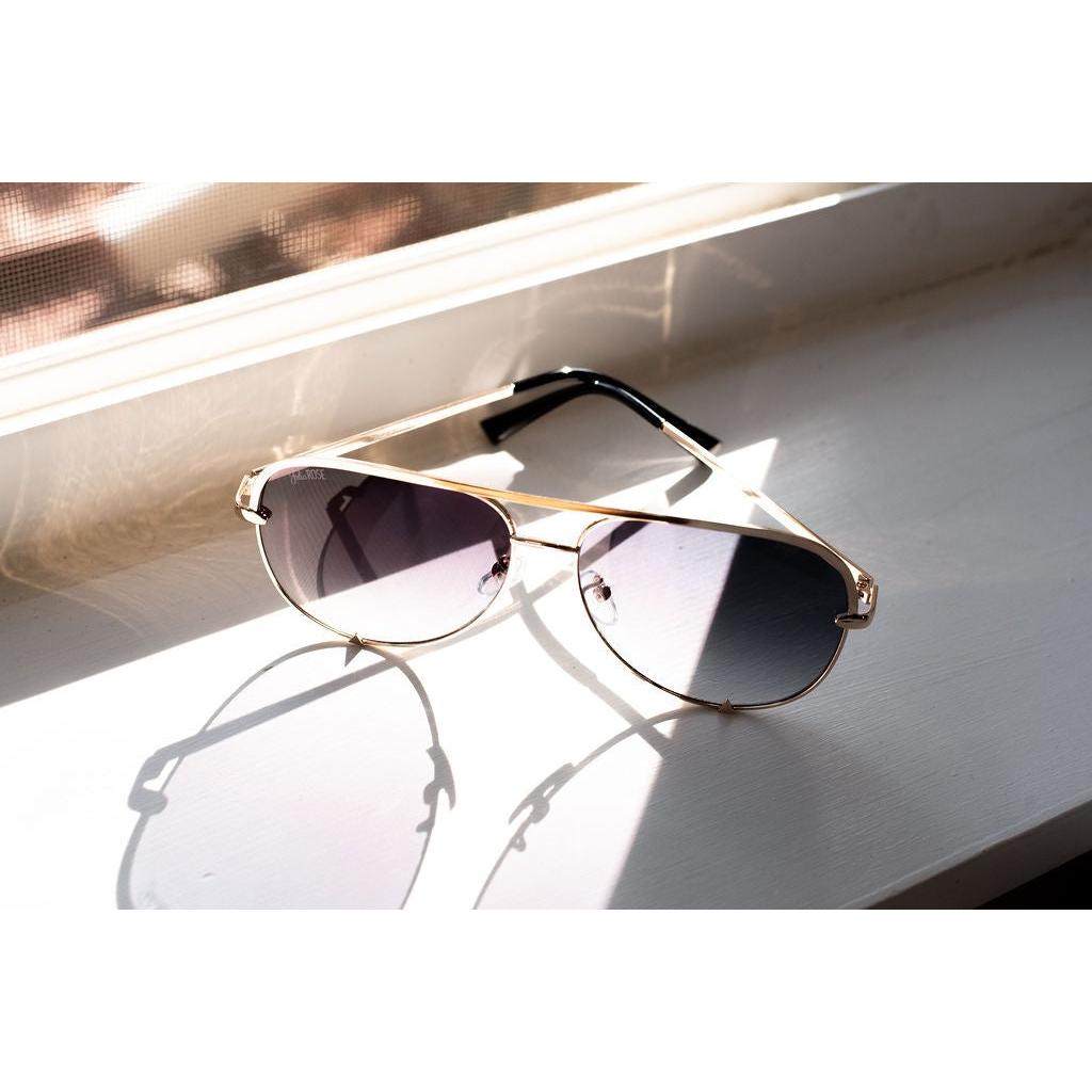 Ready to Ship | The Alex Gold/Gray- High Quality Unisex Aviator Sunglasses