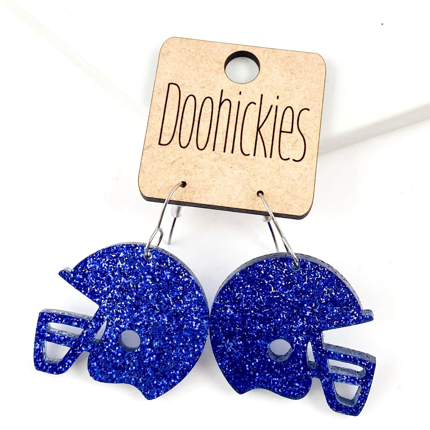 1.25" Glitter School Spirit Football Helmet Dangles - Custom Spirit Earrings - Nine Color Options
