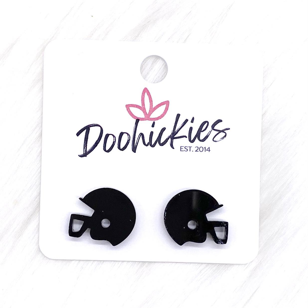 15mm Shiny Acrylic Helmets -Sports Earrings
