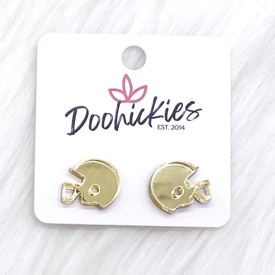 15mm Shiny Acrylic Helmets -Sports Earrings