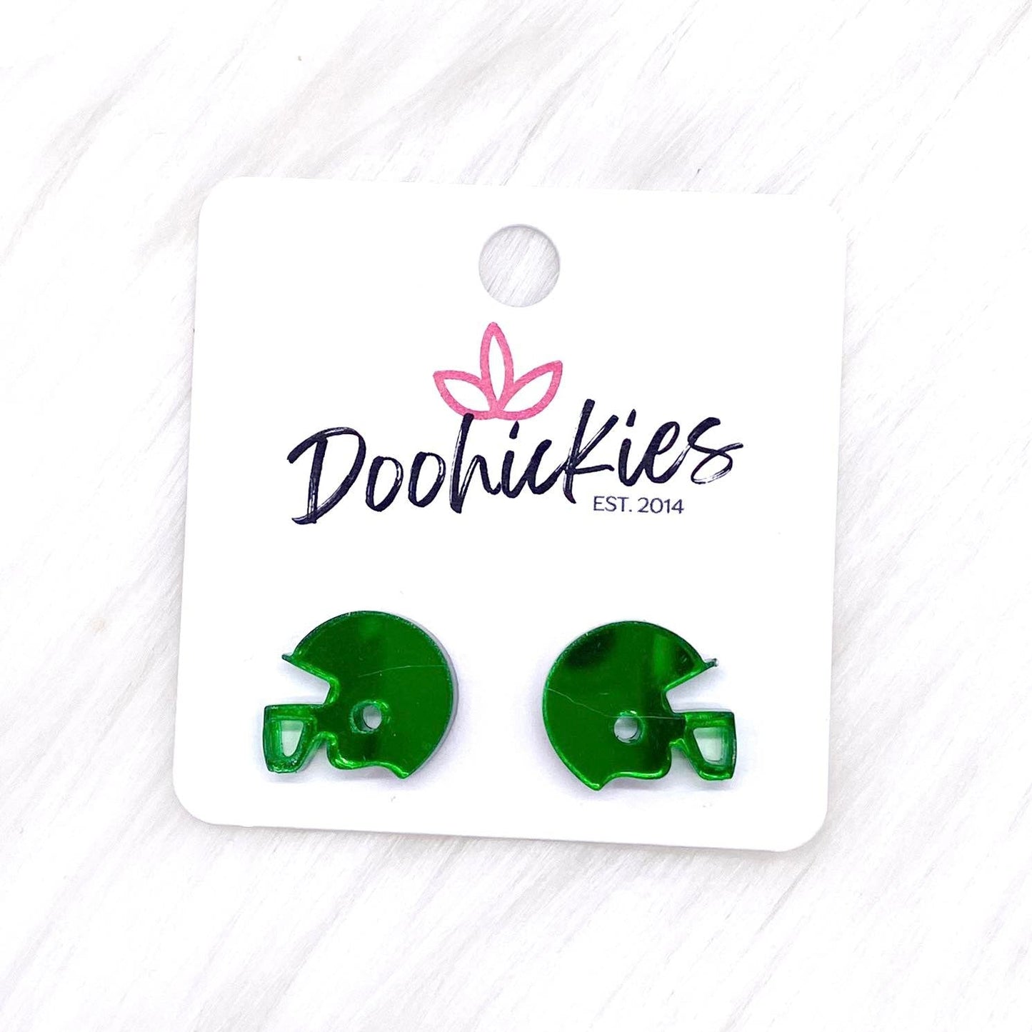 15mm Shiny Acrylic Helmets -Sports Earrings