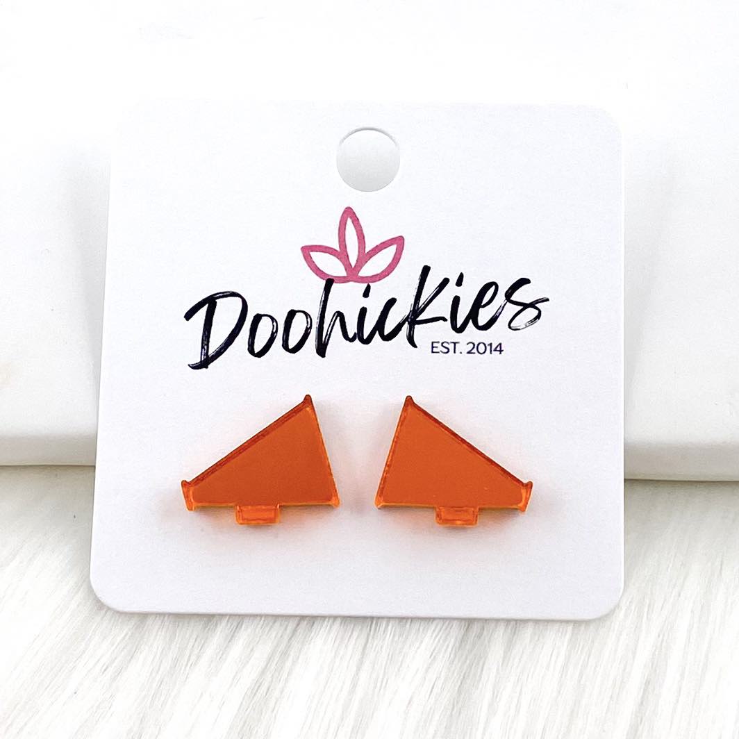 15mm Shiny Acrylic Megaphones -Sports Earrings