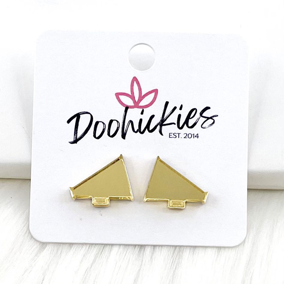 15mm Shiny Acrylic Megaphones -Sports Earrings