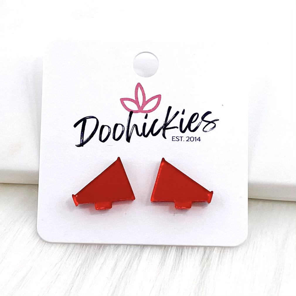 15mm Shiny Acrylic Megaphones -Sports Earrings