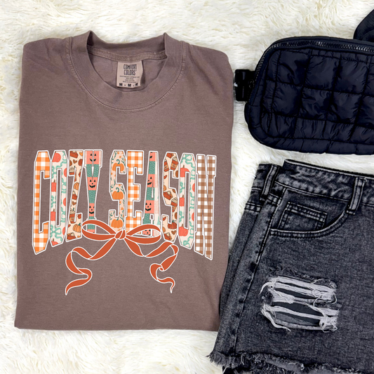 Cozy Patterned Bow Graphic Tee & Sweatshirt