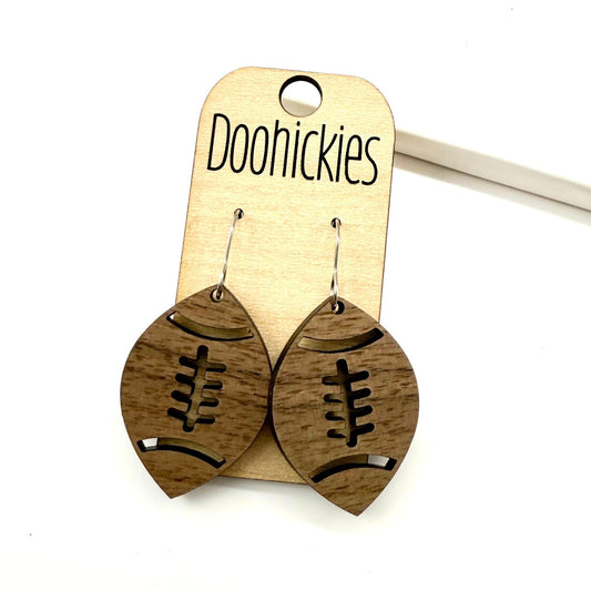 Wood Football Collection - Football Sports Earrings - Two Designs