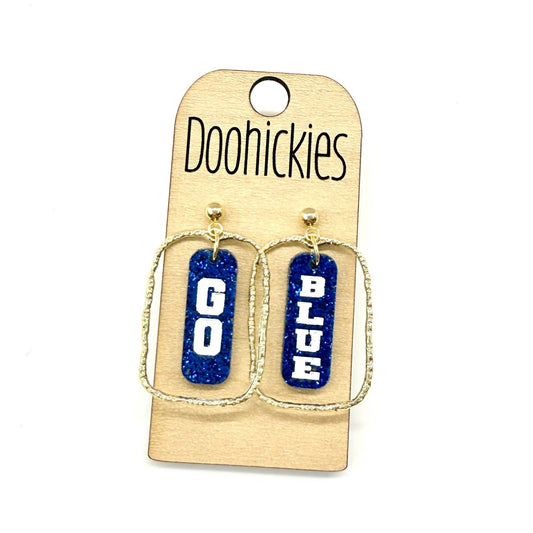 Spirit Glitter Color Bar Dangles - School Spirit Acrylic Earrings - 9 Color Options