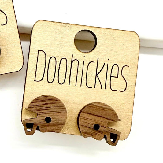 Wood Football Stud Collection - Sports Earrings - Two Options