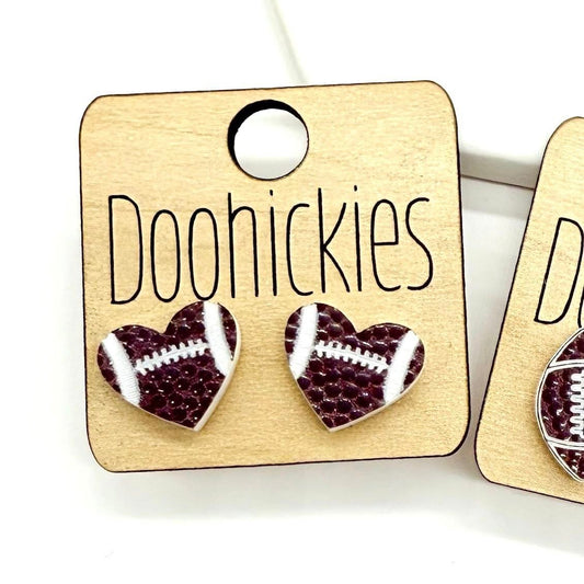 Textured Football Stud Collection - Sports Earrings - Two Options