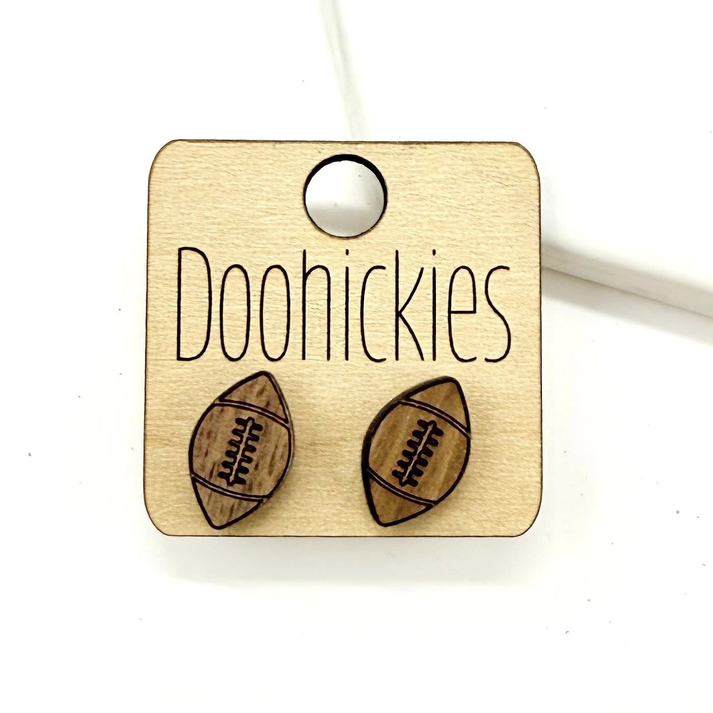 Wood Football Stud Collection - Sports Earrings - Two Options