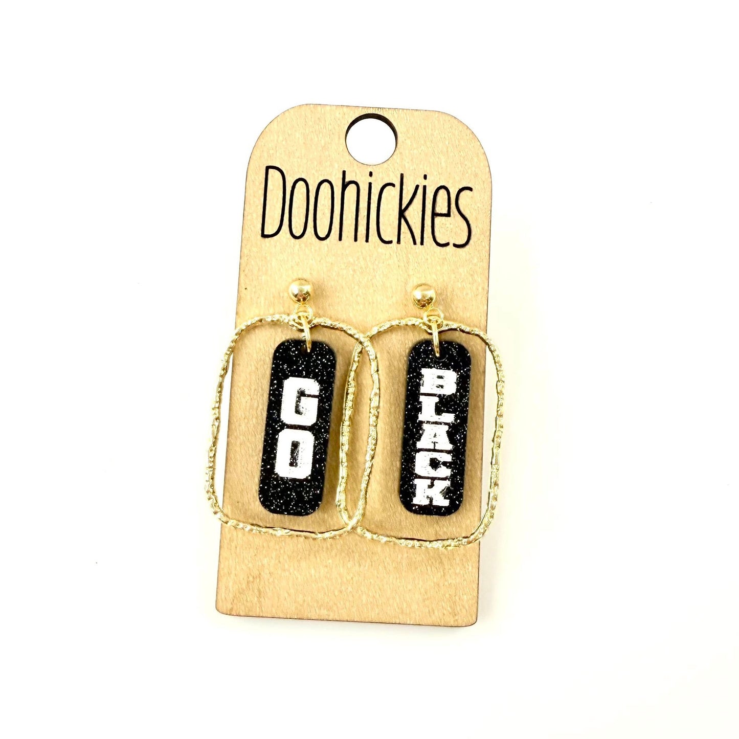 Spirit Glitter Color Bar Dangles - School Spirit Acrylic Earrings - 9 Color Options