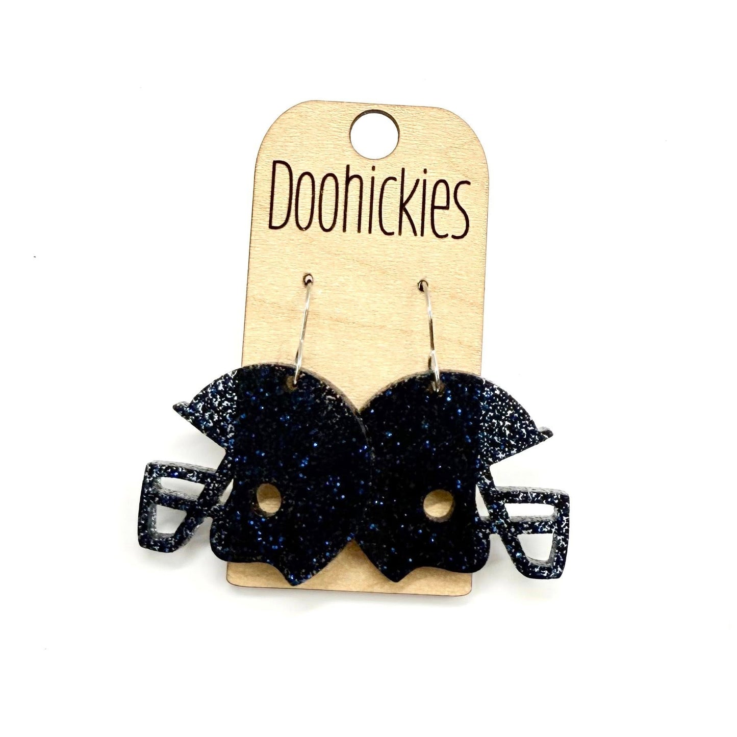 1.25" Glitter School Spirit Football Helmet Dangles - Custom Spirit Earrings - Nine Color Options