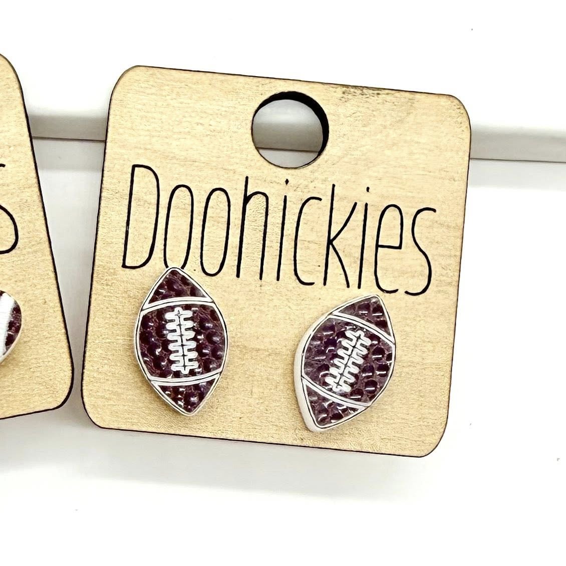 Textured Football Stud Collection - Sports Earrings - Two Options