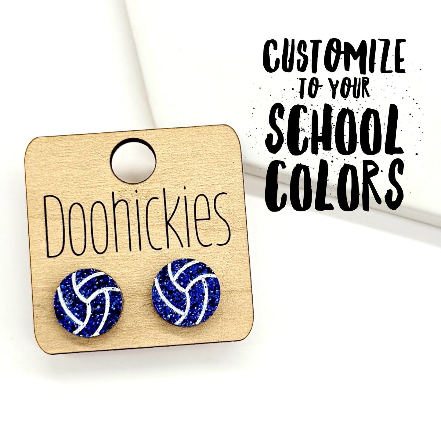 Customizable Color Acrylic Volleyball Studs - Sports Earrings