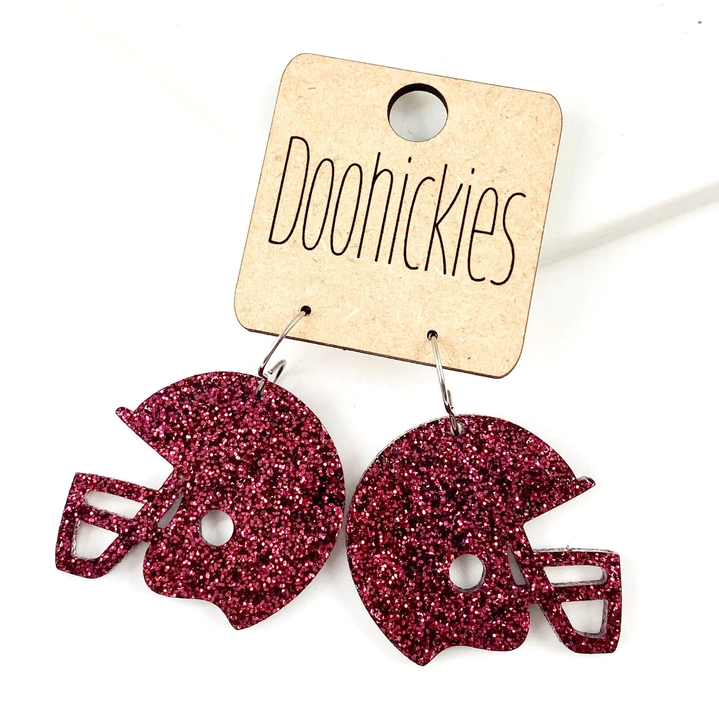 1.25" Glitter School Spirit Football Helmet Dangles - Custom Spirit Earrings - Nine Color Options