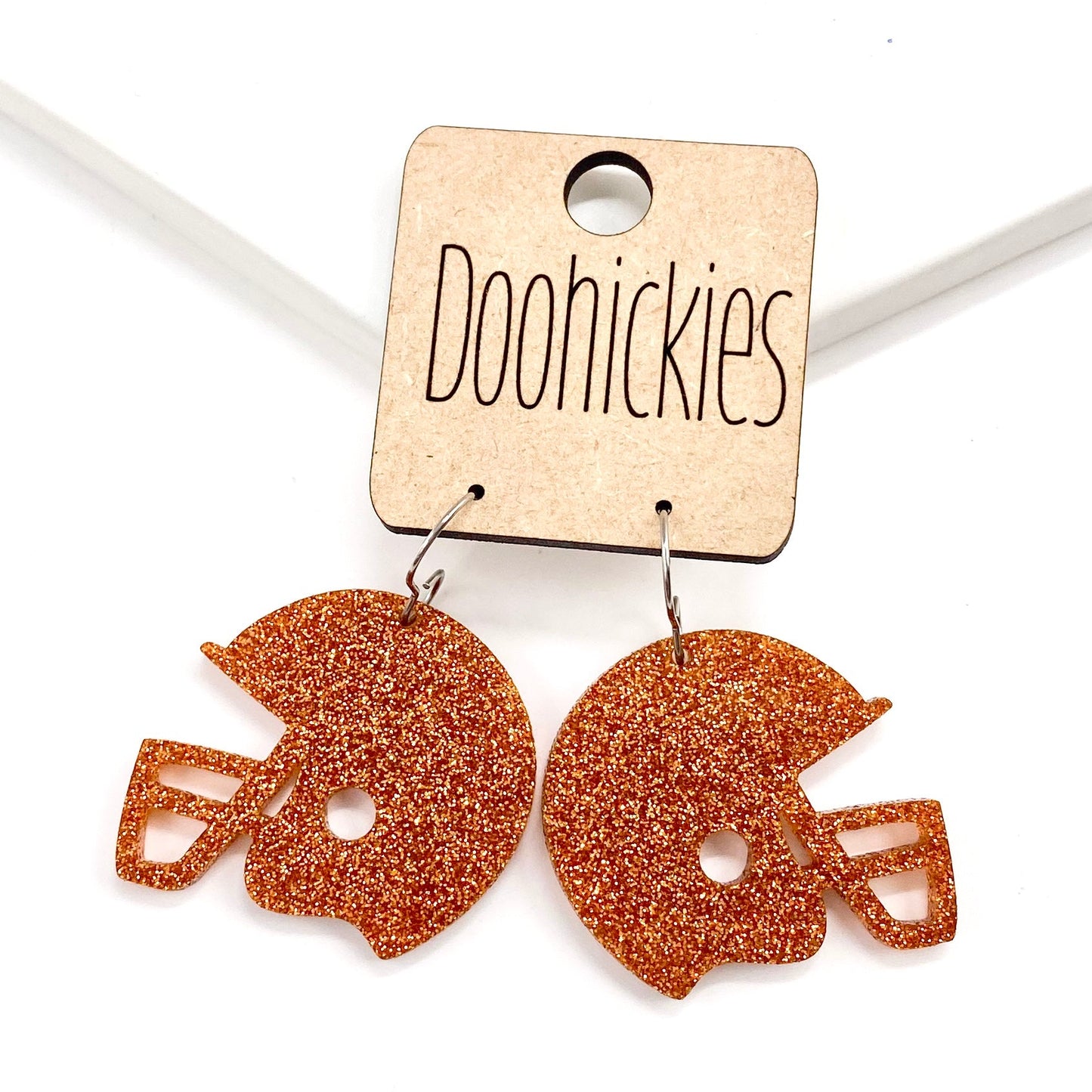 1.25" Glitter School Spirit Football Helmet Dangles - Custom Spirit Earrings - Nine Color Options