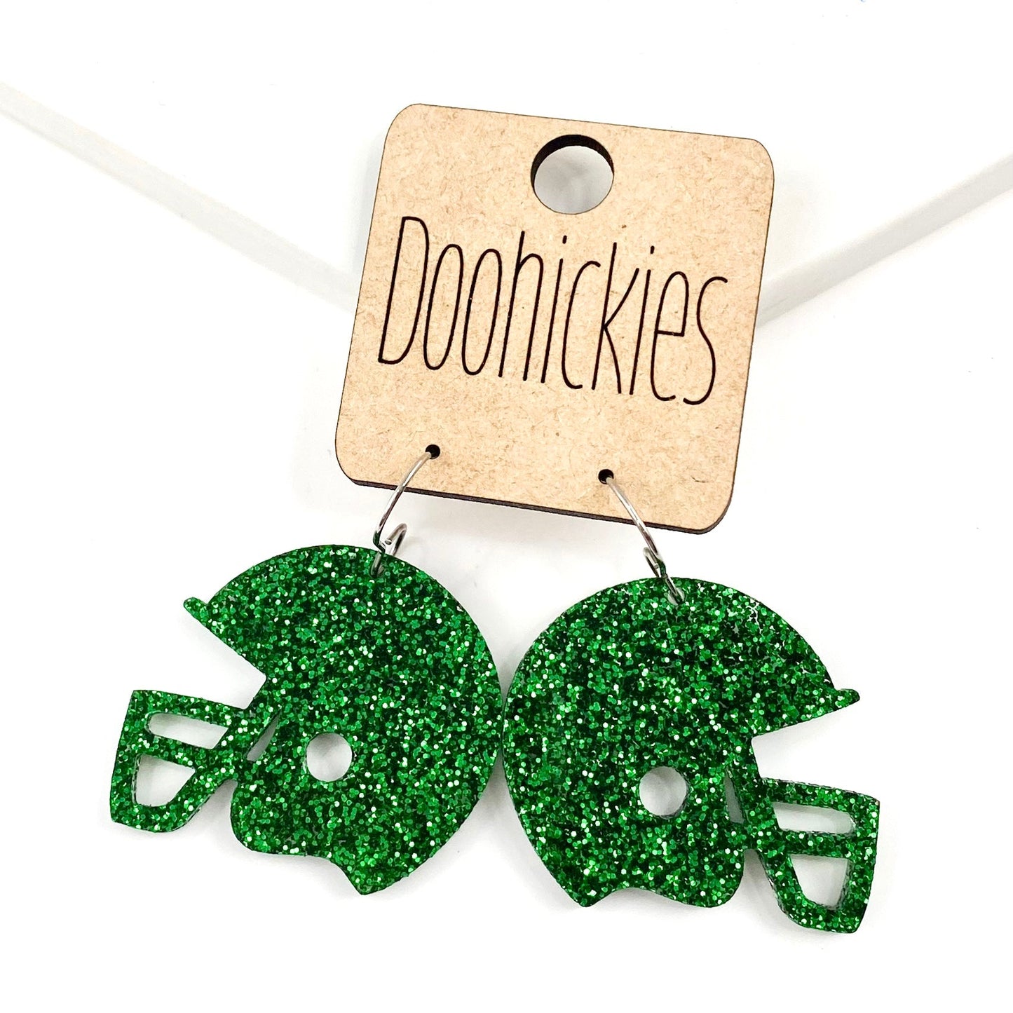 1.25" Glitter School Spirit Football Helmet Dangles - Custom Spirit Earrings - Nine Color Options