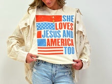 Load image into Gallery viewer, She Loves Jesus and America Too Tee
