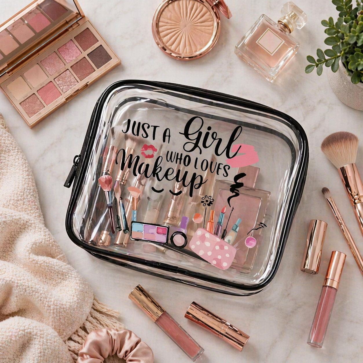 Just A Girl Who Loves Makeup Travel Pouch