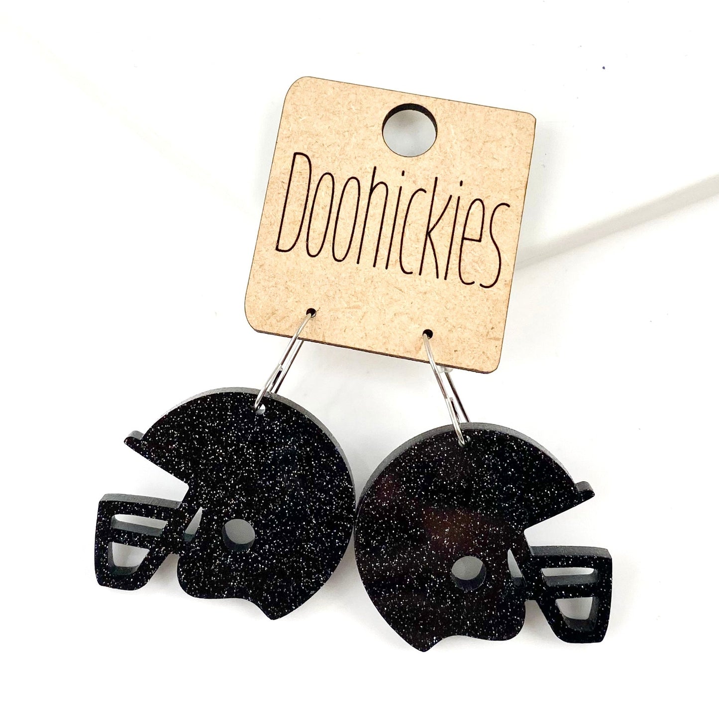 1.25" Glitter School Spirit Football Helmet Dangles - Custom Spirit Earrings - Nine Color Options
