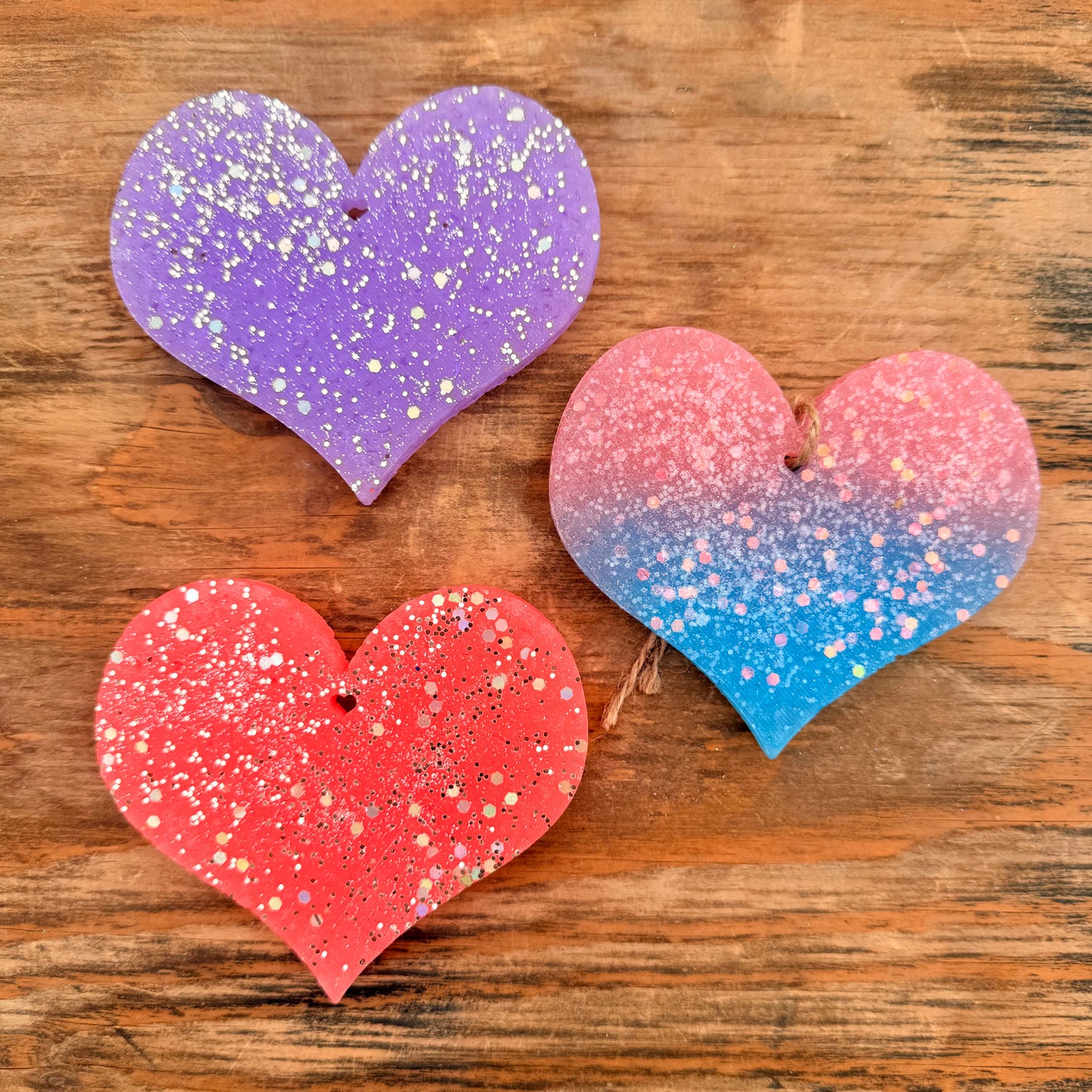 Heart with Glitter Car Freshie