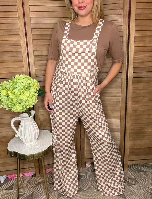 Fall For You Checkered Jumpsuit