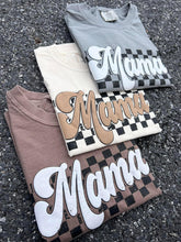 Load image into Gallery viewer, Earth Tone Checkered Mama Puff Tees
