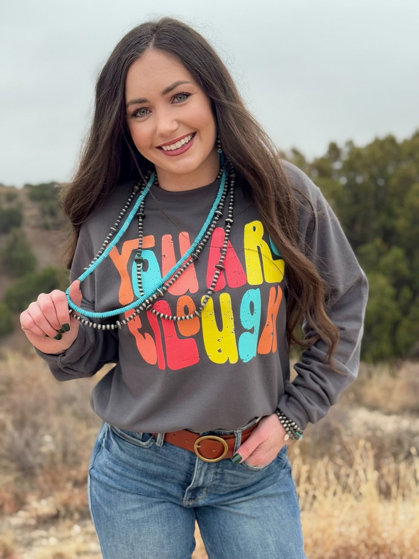 You Are Enough in Multicolor Ink Tee