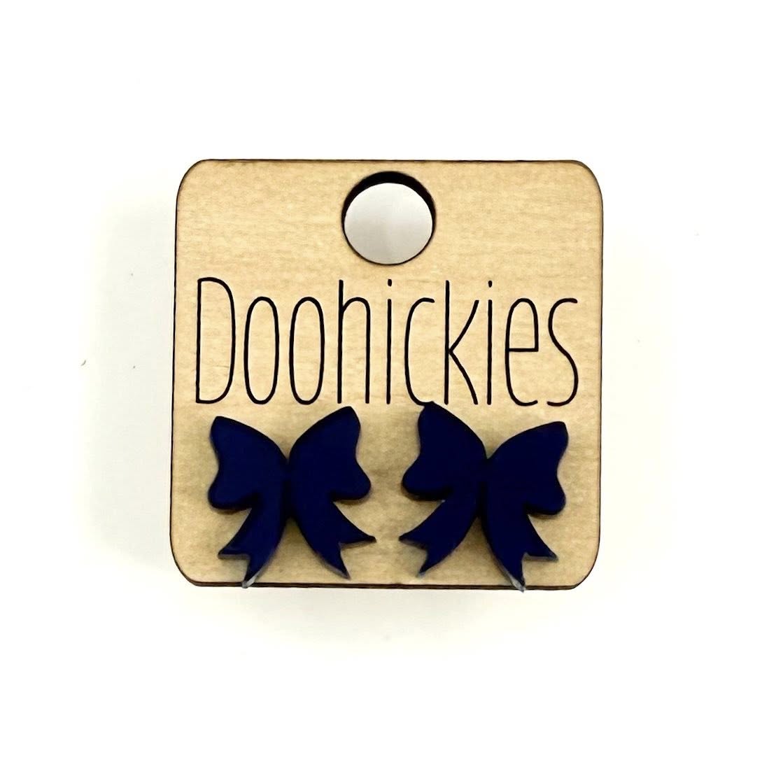 School Spirit Mirror Bow Stud Earrings - 9 Color Options