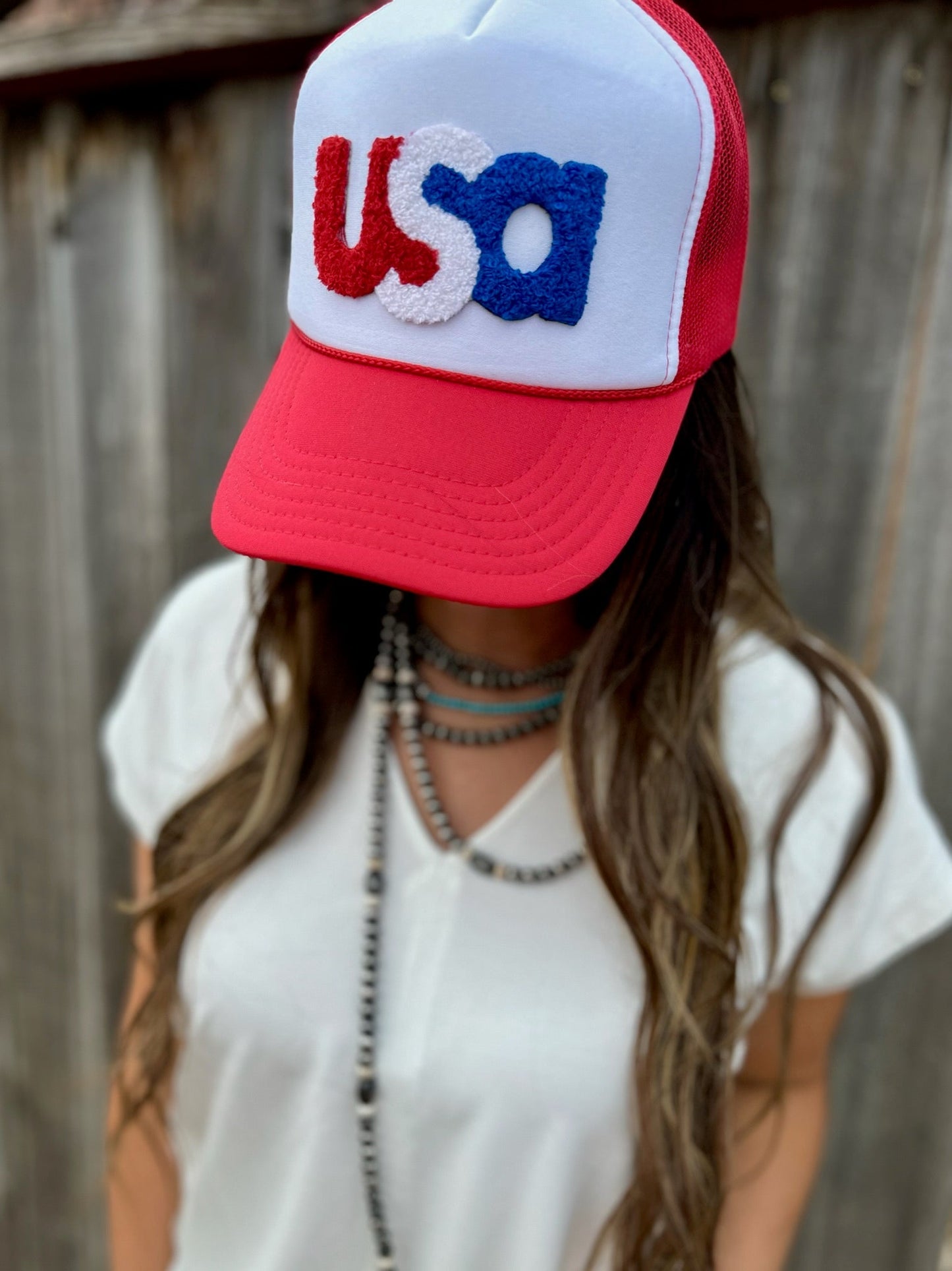 USA Chenille Foam Trucker Cap