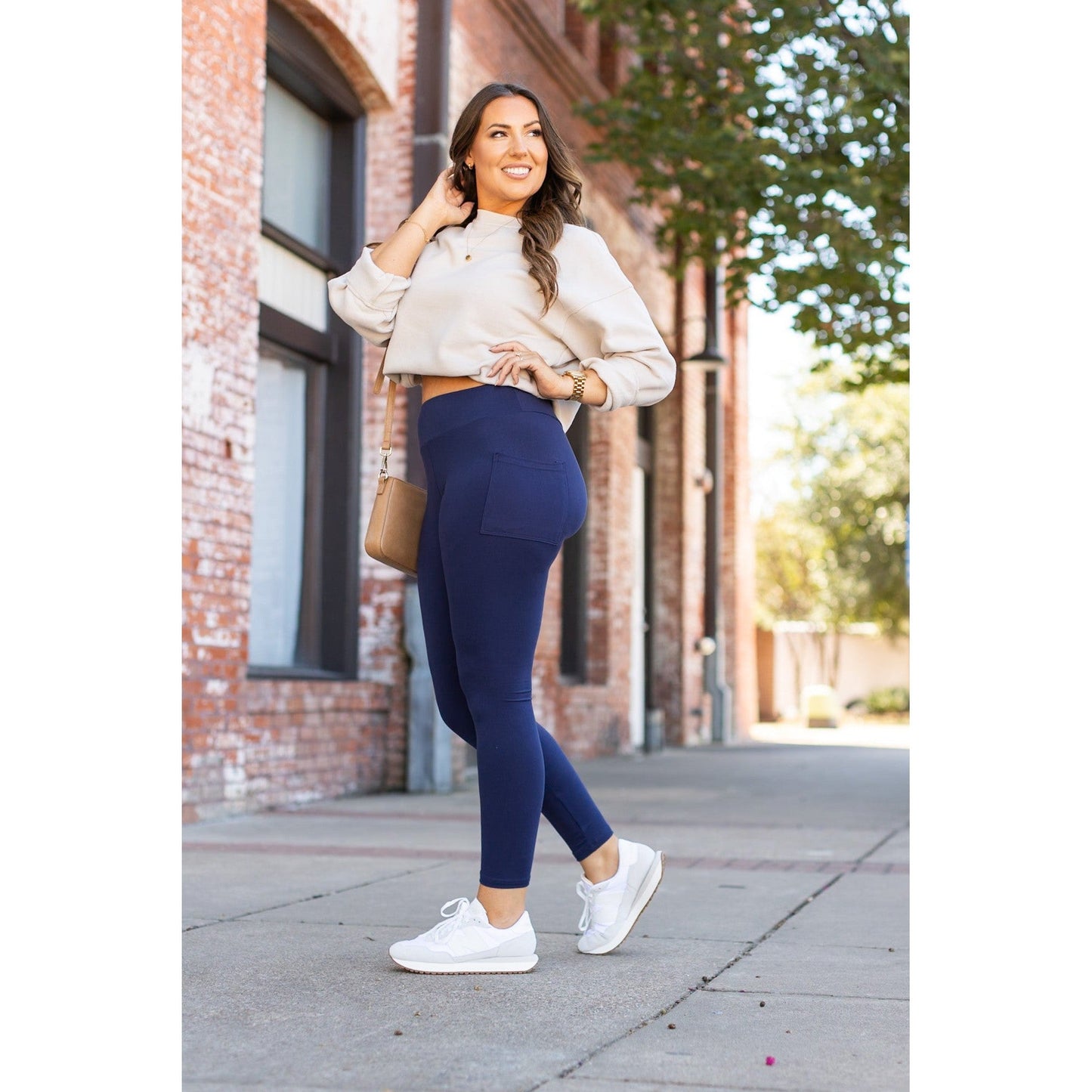 Ready to Ship | The Nyla - Navy Full-Length with Pocket Leggings