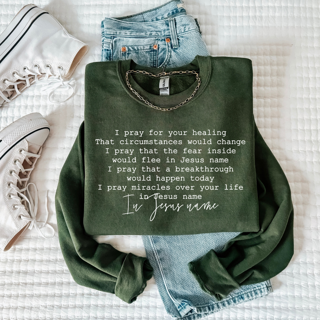 In Jesus Name Tee/Sweatshirt -olive