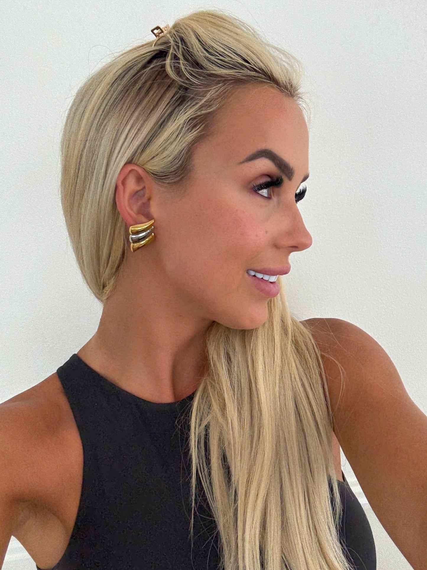 TWO TONED SARAH EARRING