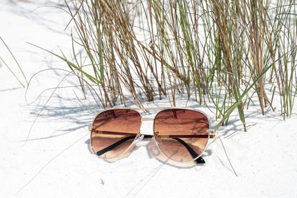 Ready to Ship | The Alex Gold / Caramel Tea - High Quality Unisex Aviator Sunglasses