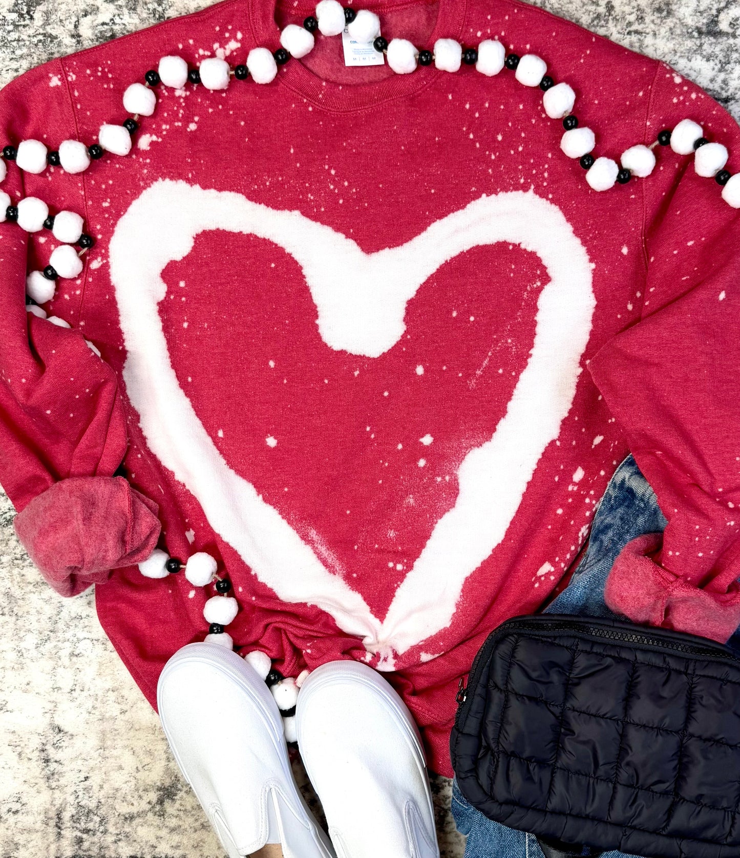 Graffiti Heart Bleached Sweatshirt