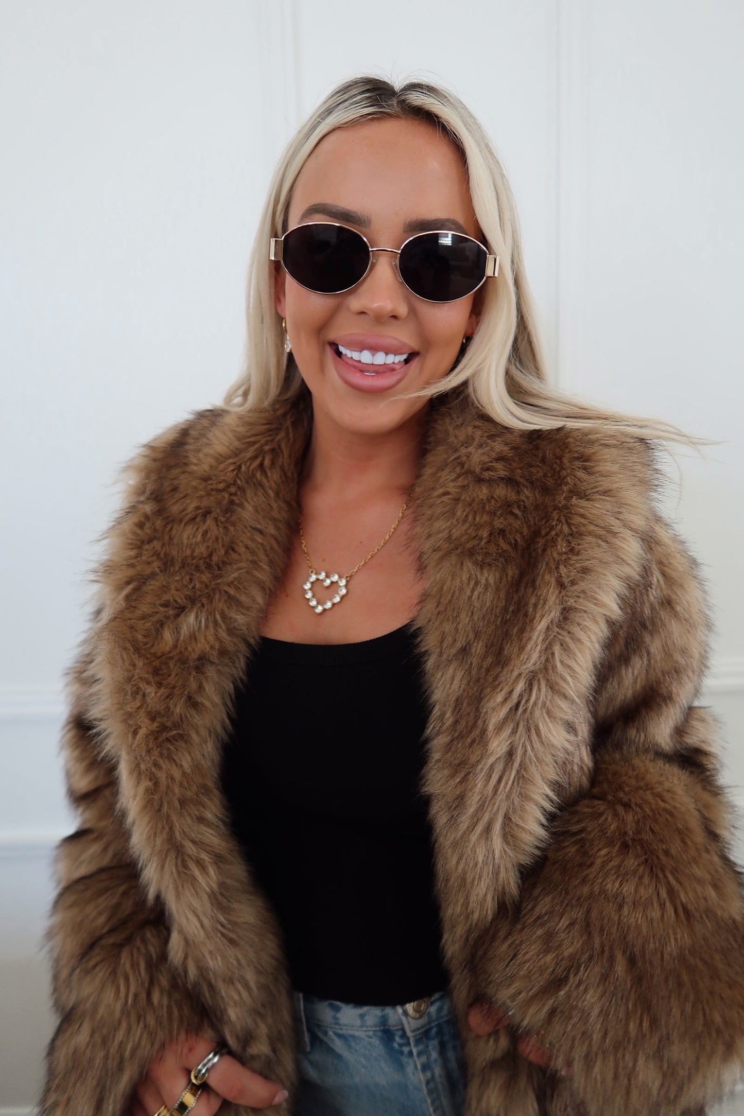 LARGE DIAMOND HEART NECKLACE ￼