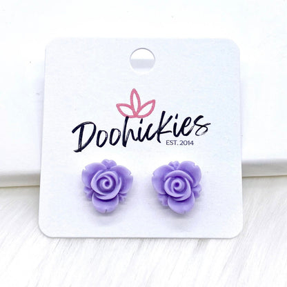 13mm Blooming Rose Singles -Earrings