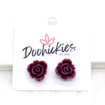 13mm Blooming Rose Singles -Earrings