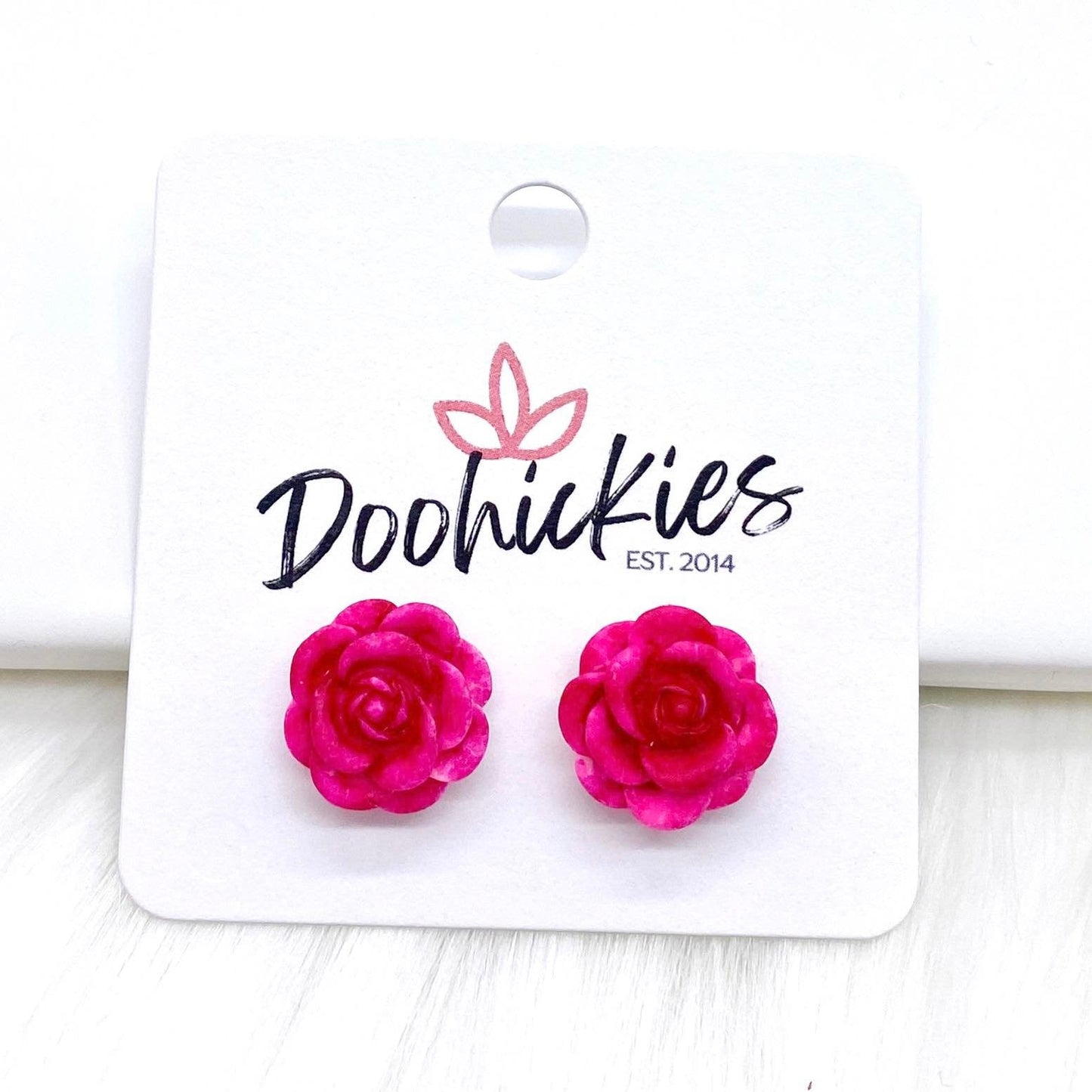 14mm Rose Singles -Earrings