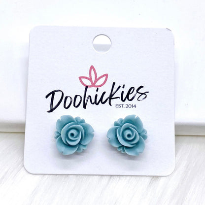 13mm Blooming Rose Singles -Earrings