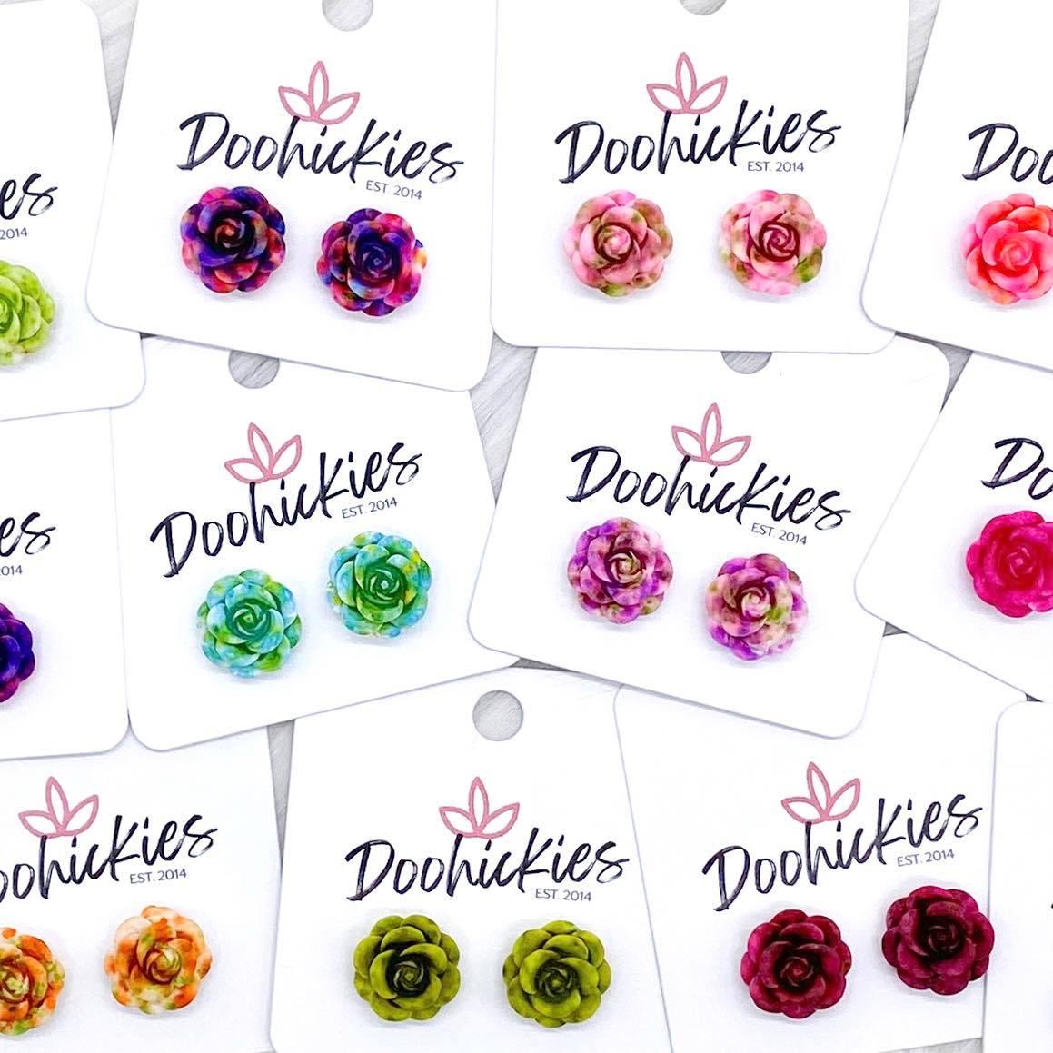 14mm Rose Singles -Earrings