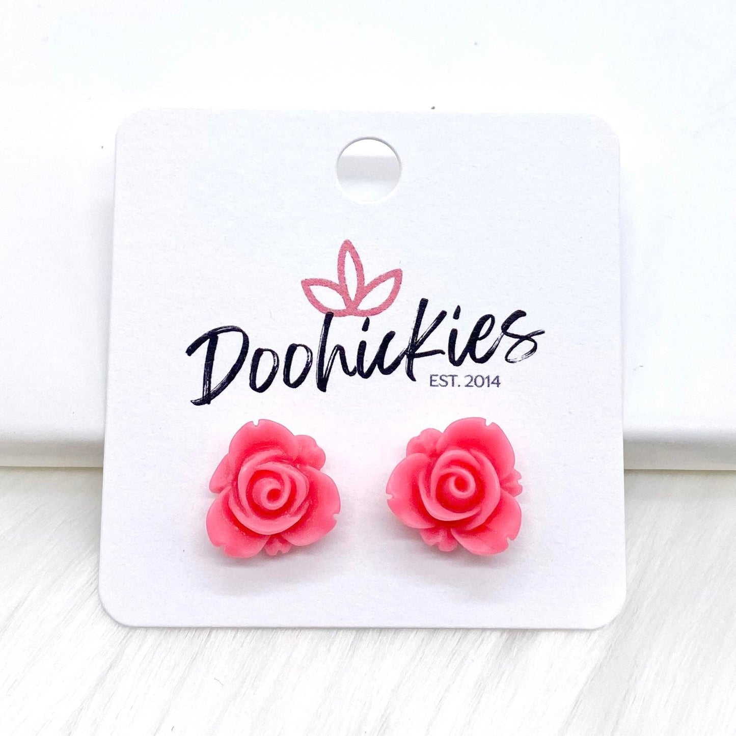 13mm Blooming Rose Singles -Earrings