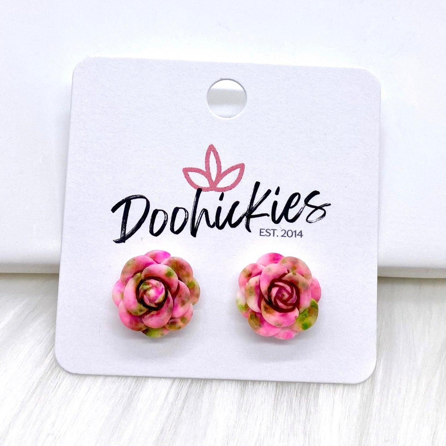 14mm Rose Singles -Earrings