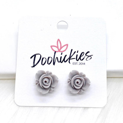 13mm Blooming Rose Singles -Earrings