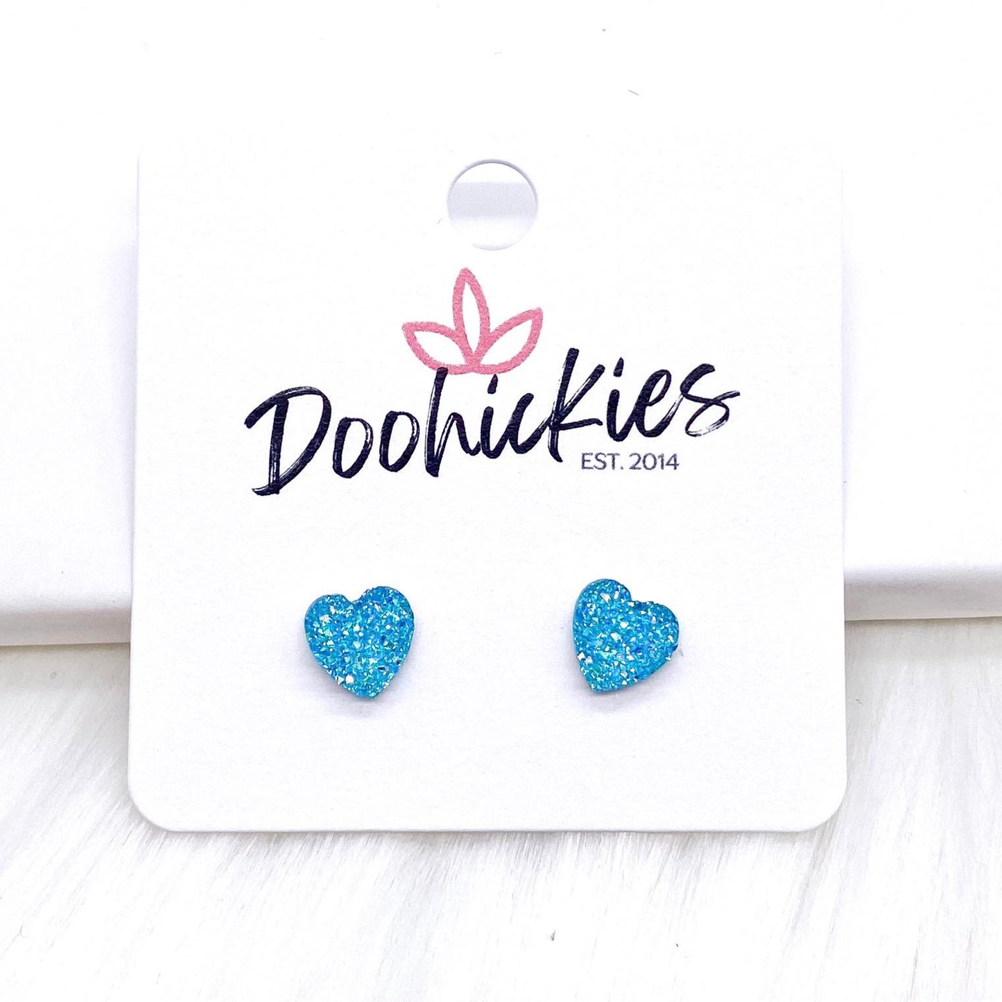 8mm Sparkle Valentine Hearts -Earrings