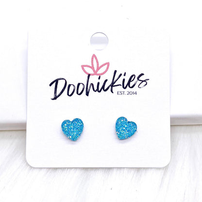 8mm Sparkle Valentine Hearts -Earrings