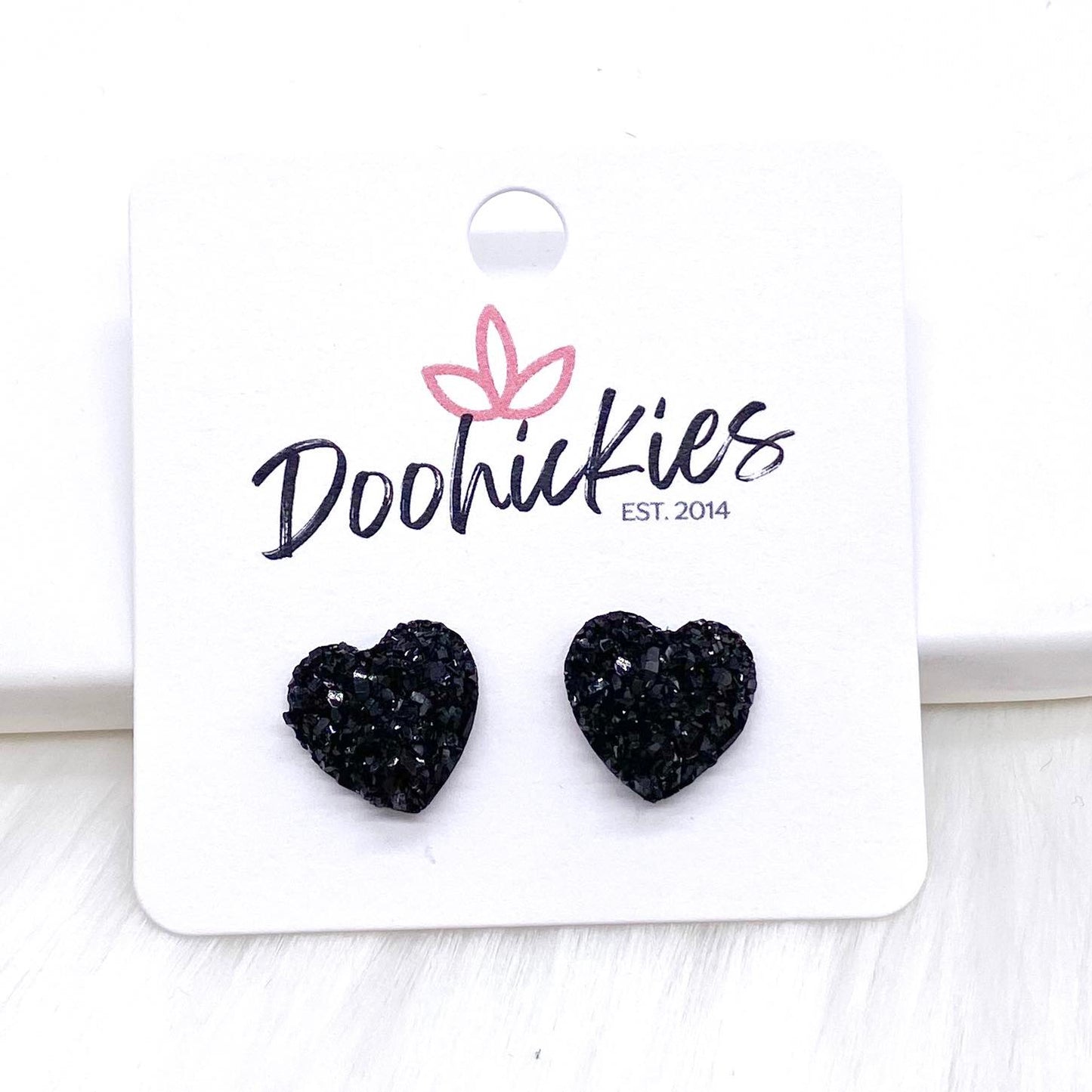 12mm Sparkle Valentine Heart Studs -Earrings