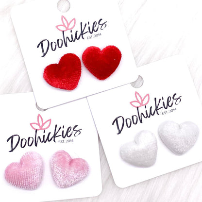 14mm Velvet Valentine Hearts -Earrings