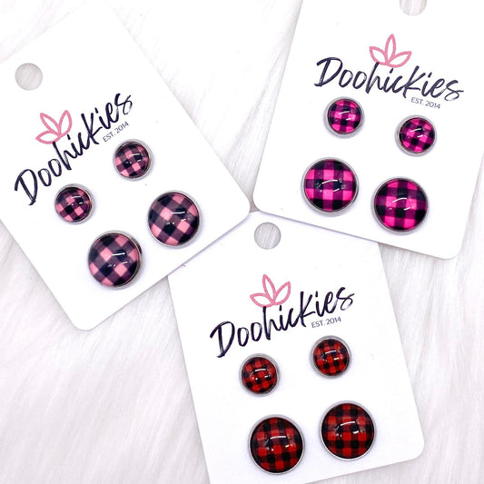 Valentine Buffalo Plaid Mommy & Me Sets -Earrings